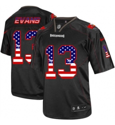 Men's Nike Tampa Bay Buccaneers #13 Mike Evans Elite Black USA Flag Fashion NFL Jersey Men's Nike Tampa Bay Buccaneers #13 Mike Evans Elite Black USA Flag Fashion NFL Jersey
