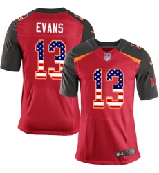 Men's Nike Tampa Bay Buccaneers #13 Mike Evans Elite Red Home USA Flag Fashion NFL Jersey