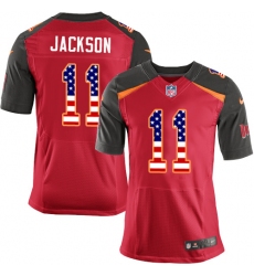 Men's Nike Tampa Bay Buccaneers #11 DeSean Jackson Elite Red Home USA Flag Fashion NFL Jersey