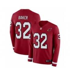 Men's Arizona Cardinals #32 Budda Baker Limited Red Therma Long Sleeve Football Jersey Men's Arizona Cardinals #32 Budda Baker Limited Red Therma Long Sleeve Football Jersey