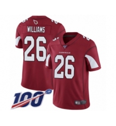 Men's Arizona Cardinals #26 Brandon Williams Red Team Color Vapor Untouchable Limited Player 100th Season Football Jersey