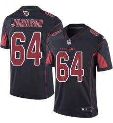 Men's Nike Arizona Cardinals #64 Dorian Johnson Elite Black Rush Vapor Untouchable NFL Jersey