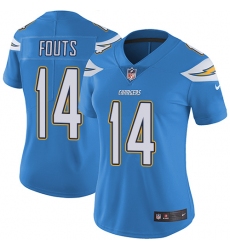 Women's Nike Los Angeles Chargers #14 Dan Fouts Electric Blue Alternate Vapor Untouchable Limited Player NFL Jersey