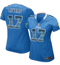 Women's Nike Los Angeles Chargers #17 Philip Rivers Limited Electric Blue Strobe NFL Jersey