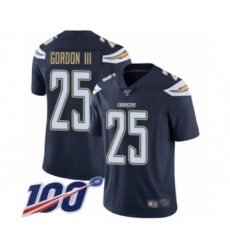 Men's Los Angeles Chargers #25 Melvin Gordon Navy Blue Team Color Vapor Untouchable Limited Player 100th Season Football Jersey