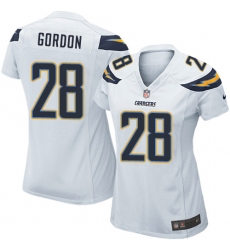 Women's Nike Los Angeles Chargers #28 Melvin Gordon Game White NFL Jersey