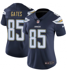 Women's Nike Los Angeles Chargers #85 Antonio Gates Elite Navy Blue Team Color NFL Jersey