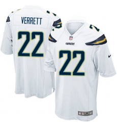 Men's Nike Los Angeles Chargers #22 Jason Verrett Game White NFL Jersey