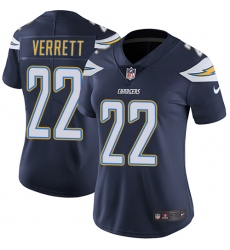 Women's Nike Los Angeles Chargers #22 Jason Verrett Elite Navy Blue Team Color NFL Jersey