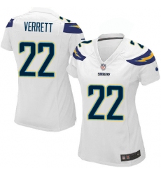 Women's Nike Los Angeles Chargers #22 Jason Verrett Game White NFL Jersey