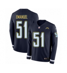 Men's Nike Los Angeles Chargers #51 Kyle Emanuel Limited Navy Blue Therma Long Sleeve NFL Jersey