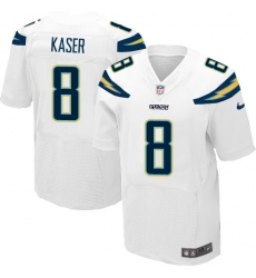 Men's Nike Los Angeles Chargers #8 Drew Kaser Elite White NFL Jersey