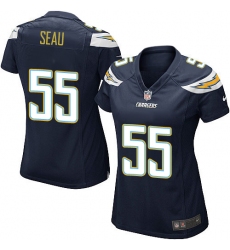 Women's Nike Los Angeles Chargers #55 Junior Seau Game Navy Blue Team Color NFL Jersey