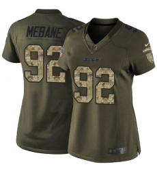 Women's Nike Los Angeles Chargers #92 Brandon Mebane Elite Green Salute to Service NFL Jersey