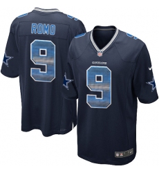 Men's Nike Dallas Cowboys #9 Tony Romo Limited Navy Blue Strobe NFL Jersey