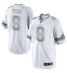 Women's Nike Dallas Cowboys #9 Tony Romo Limited White Platinum NFL Jersey