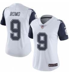 Women's Nike Dallas Cowboys #9 Tony Romo Limited White Rush Vapor Untouchable NFL Jersey