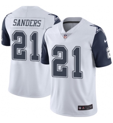 Youth Nike Dallas Cowboys #21 Deion Sanders Limited White Rush Vapor Untouchable NFL Jersey