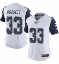 Women's Nike Dallas Cowboys #33 Tony Dorsett Limited White Rush Vapor Untouchable NFL Jersey