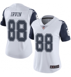 Women's Nike Dallas Cowboys #88 Michael Irvin Limited White Rush Vapor Untouchable NFL Jersey