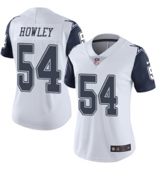 Women's Nike Dallas Cowboys #54 Chuck Howley Limited White Rush Vapor Untouchable NFL Jersey