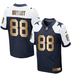 Men's Nike Dallas Cowboys #88 Dez Bryant Elite Navy/Gold Throwback Alternate NFL Jersey