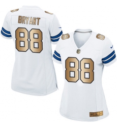 Women's Nike Dallas Cowboys #88 Dez Bryant Elite White/Gold NFL Jersey