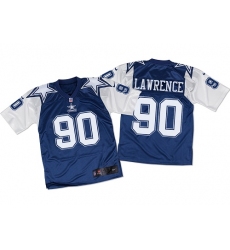 Men's Nike Dallas Cowboys #90 Demarcus Lawrence Elite Navy/White Throwback NFL Jersey