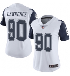 Women's Nike Dallas Cowboys #90 Demarcus Lawrence Limited White Rush Vapor Untouchable NFL Jersey