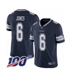 Men's Dallas Cowboys #6 Chris Jones Navy Blue Team Color Vapor Untouchable Limited Player 100th Season Football Jersey