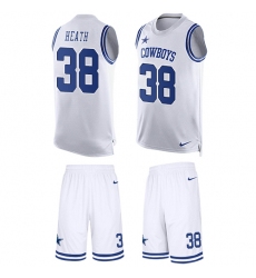 Men's Nike Dallas Cowboys #38 Jeff Heath Limited White Tank Top Suit NFL Jersey