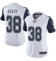 Women's Nike Dallas Cowboys #38 Jeff Heath Limited White Rush Vapor Untouchable NFL Jersey