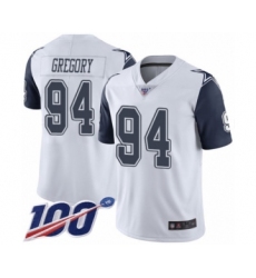 Men's Dallas Cowboys #94 Randy Gregory Limited White Rush Vapor Untouchable 100th Season Football Jersey