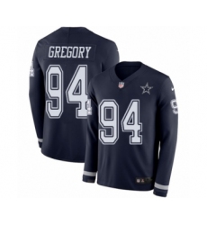 Men's Nike Dallas Cowboys #94 Randy Gregory Limited Navy Blue Therma Long Sleeve NFL Jersey