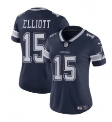 Women's Dallas Cowboys #15 Ezekiel Elliott Navy Vapor Limited Football Stitched Jersey