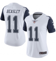 Women's Nike Dallas Cowboys #11 Cole Beasley Limited White Rush Vapor Untouchable NFL Jersey