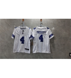 Women's Dallas Cowboys #4 Dak Prescott White 2023 F.U.S.E. Limited Football Stitched Jersey(Run Small)