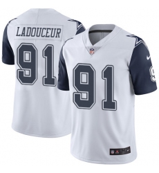 Men's Nike Dallas Cowboys #91 L. P. Ladouceur Limited White Rush Vapor Untouchable NFL Jersey