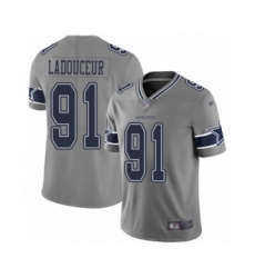Women's Dallas Cowboys #91 L. P. Ladouceur Limited Gray Inverted Legend Football Jersey