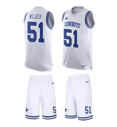 Men's Nike Dallas Cowboys #51 Kyle Wilber Limited White Tank Top Suit NFL Jersey