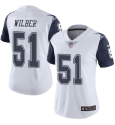 Women's Nike Dallas Cowboys #51 Kyle Wilber Limited White Rush Vapor Untouchable NFL Jersey