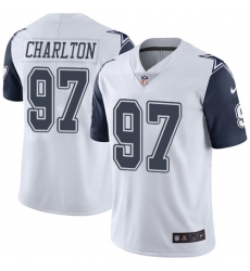 Men's Nike Dallas Cowboys #97 Taco Charlton Limited White Rush Vapor Untouchable NFL Jersey