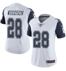 Women's Nike Dallas Cowboys #28 Darren Woodson Limited White Rush Vapor Untouchable NFL Jersey