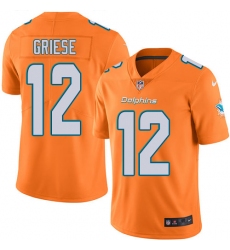 Men's Nike Miami Dolphins #12 Bob Griese Elite Orange Rush Vapor Untouchable NFL Jersey