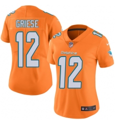 Women's Nike Miami Dolphins #12 Bob Griese Limited Orange Rush Vapor Untouchable NFL Jersey