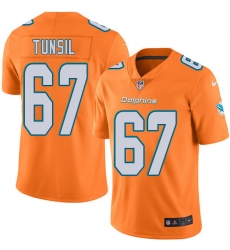 Men's Nike Miami Dolphins #67 Laremy Tunsil Limited Orange Rush Vapor Untouchable NFL Jersey