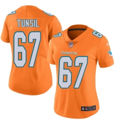 Women's Nike Miami Dolphins #67 Laremy Tunsil Limited Orange Rush Vapor Untouchable NFL Jersey