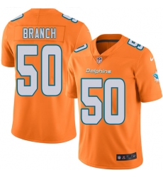 Men's Nike Miami Dolphins #50 Andre Branch Elite Orange Rush Vapor Untouchable NFL Jersey