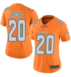 Women's Nike Miami Dolphins #20 Reshad Jones Limited Orange Rush Vapor Untouchable NFL Jersey