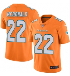 Men's Nike Miami Dolphins #22 T.J. McDonald Elite Orange Rush Vapor Untouchable NFL Jersey